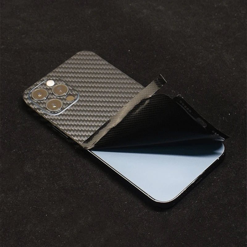 3D Carbon Fiber Skins Film Wrap Phone Back Sticker For iPhone 13 Pro Max 12 Mini SE 2020 11 Pro Max XS MAX XR X 8 7 6S Plus Skin