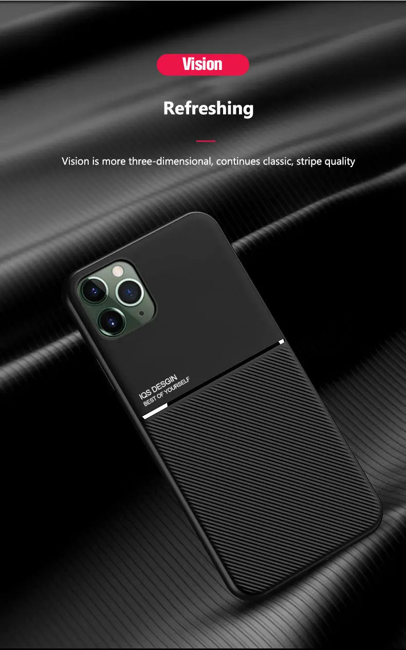 Magnetic Car Phone Case for iPhone 17 14 11 13 16 Pro MAX 12 Mini 15 Plus Built-in Magnet Metal Soft TPU Shockproof Cover