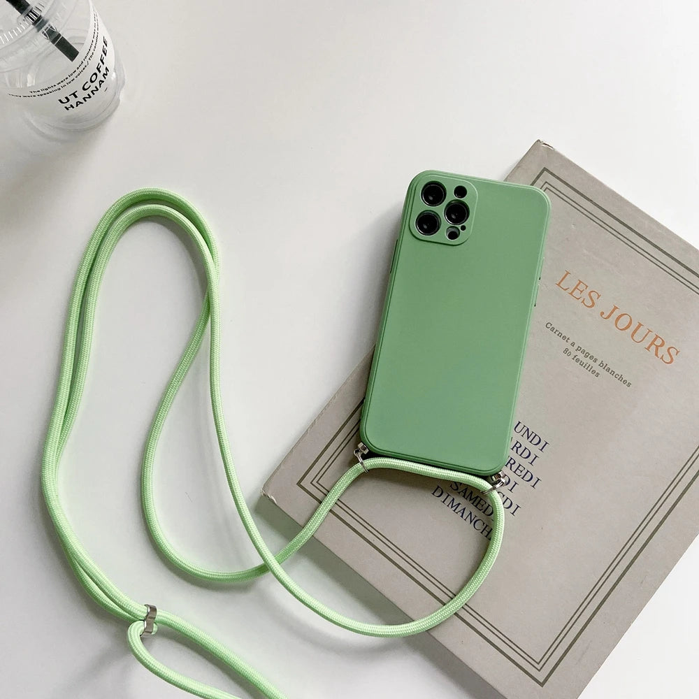 Crossbody Lanyard Strap Rope Phone Case For Samsung Galaxy A06 A05s A04e A03 A02 A01 A70 A50 A30 A20S A10 Necklace Cover