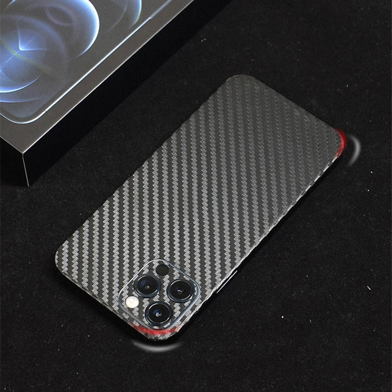 3D Carbon Fiber Skins Film Wrap Phone Back Sticker For iPhone 13 Pro Max 12 Mini SE 2020 11 Pro Max XS MAX XR X 8 7 6S Plus Skin