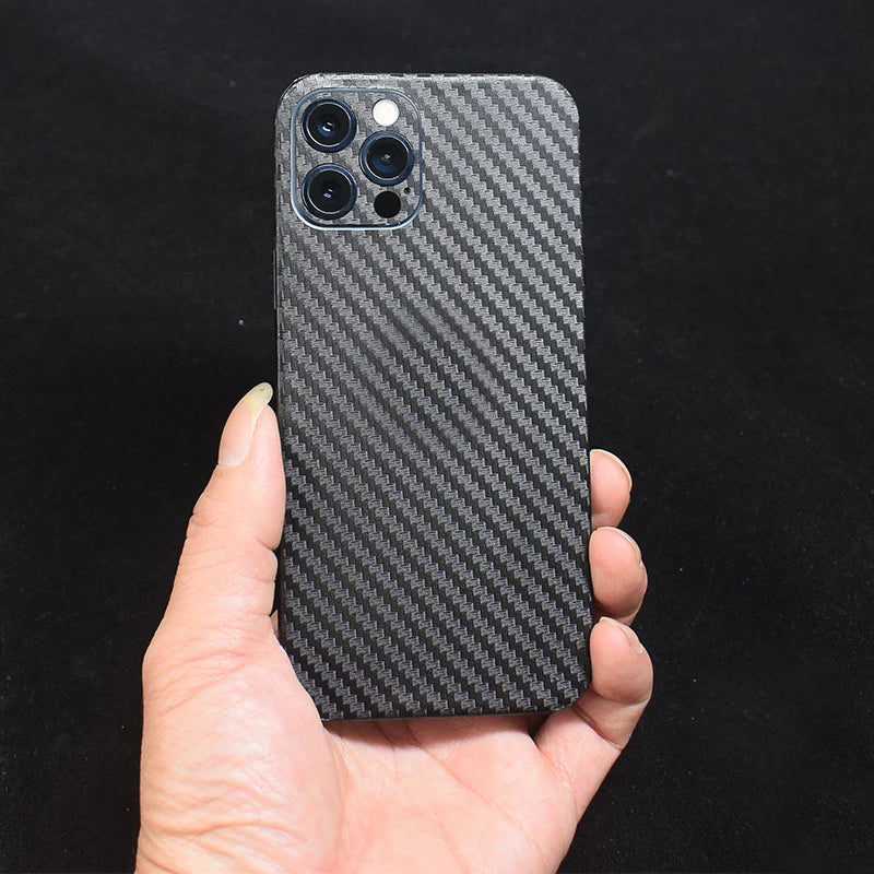 3D Carbon Fiber Skins Film Wrap Phone Back Sticker For iPhone 13 Pro Max 12 Mini SE 2020 11 Pro Max XS MAX XR X 8 7 6S Plus Skin