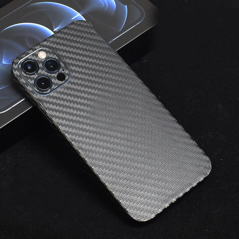 3D Carbon Fiber Skins Film Wrap Phone Back Sticker For iPhone 13 Pro Max 12 Mini SE 2020 11 Pro Max XS MAX XR X 8 7 6S Plus Skin