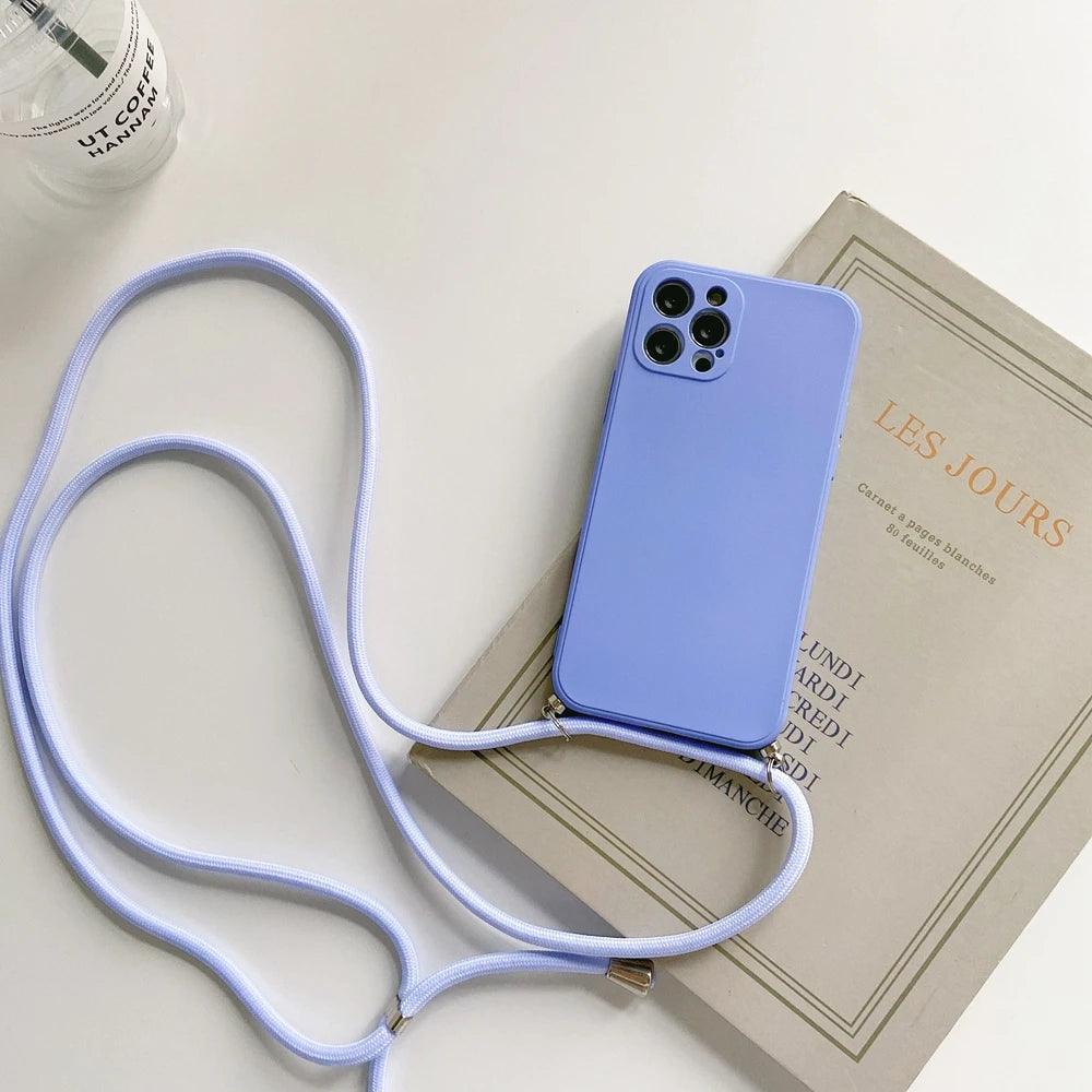 Crossbody Lanyard Strap Rope Phone Case For Samsung Galaxy A06 A05s A04e A03 A02 A01 A70 A50 A30 A20S A10 Necklace Cover