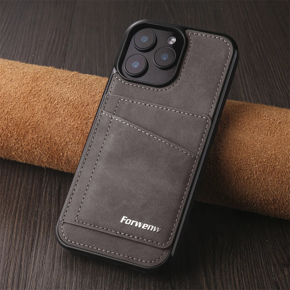 Luxury Leather Case For iPhone 16 15 14 13 12 11 Pro Max Case Cover For iPhone 16 15 14 Plus IP 16E 17 Air Phone Case Flip Cover