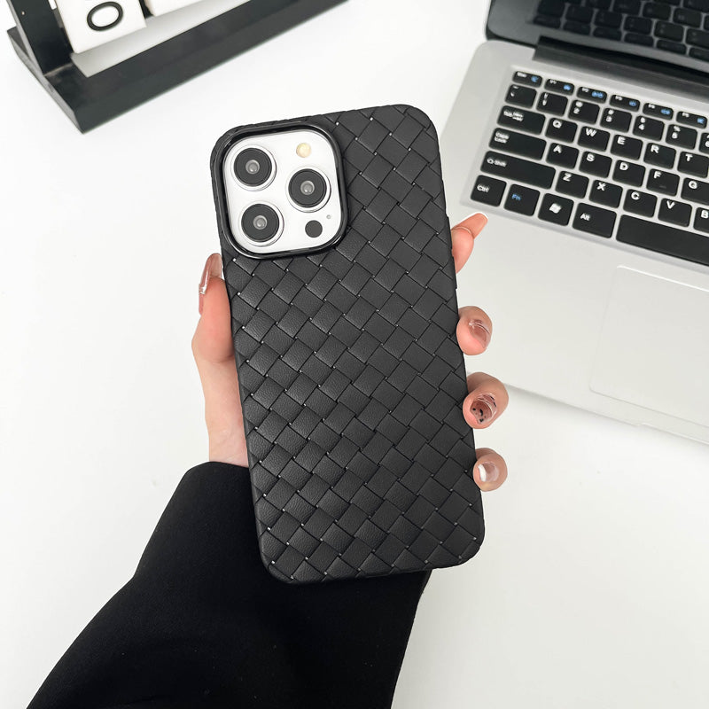 Braided Textured Phone Case for IPhone 17 16E 15 14 12 13 Pro Max Liquid Silicone Knitted Pattern Breathable Cooling Back Cover
