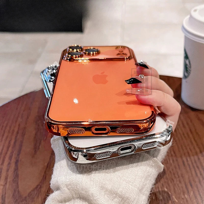 Colorful Border Clear Plating Soft 17 Phone Case for iPhone 17 Air 16 15 14 13 12 11 Pro Max Plus Soft TPU Lens Protect Cover