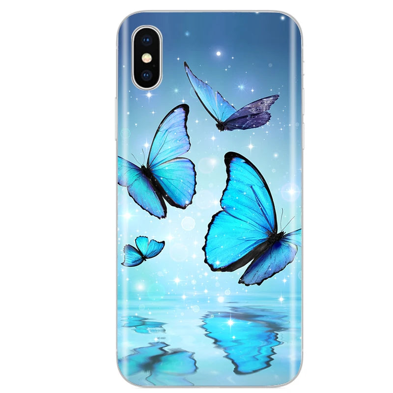 Cute Animal Flower Silicone Case for Iphone XR Case X Xs Max Simple Silicone Case for Iphone X Xs Max Xr Soft Cover Coque Shell