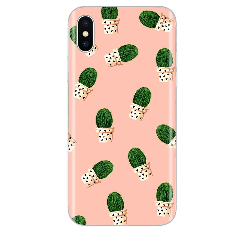 Cute Animal Flower Silicone Case for Iphone XR Case X Xs Max Simple Silicone Case for Iphone X Xs Max Xr Soft Cover Coque Shell