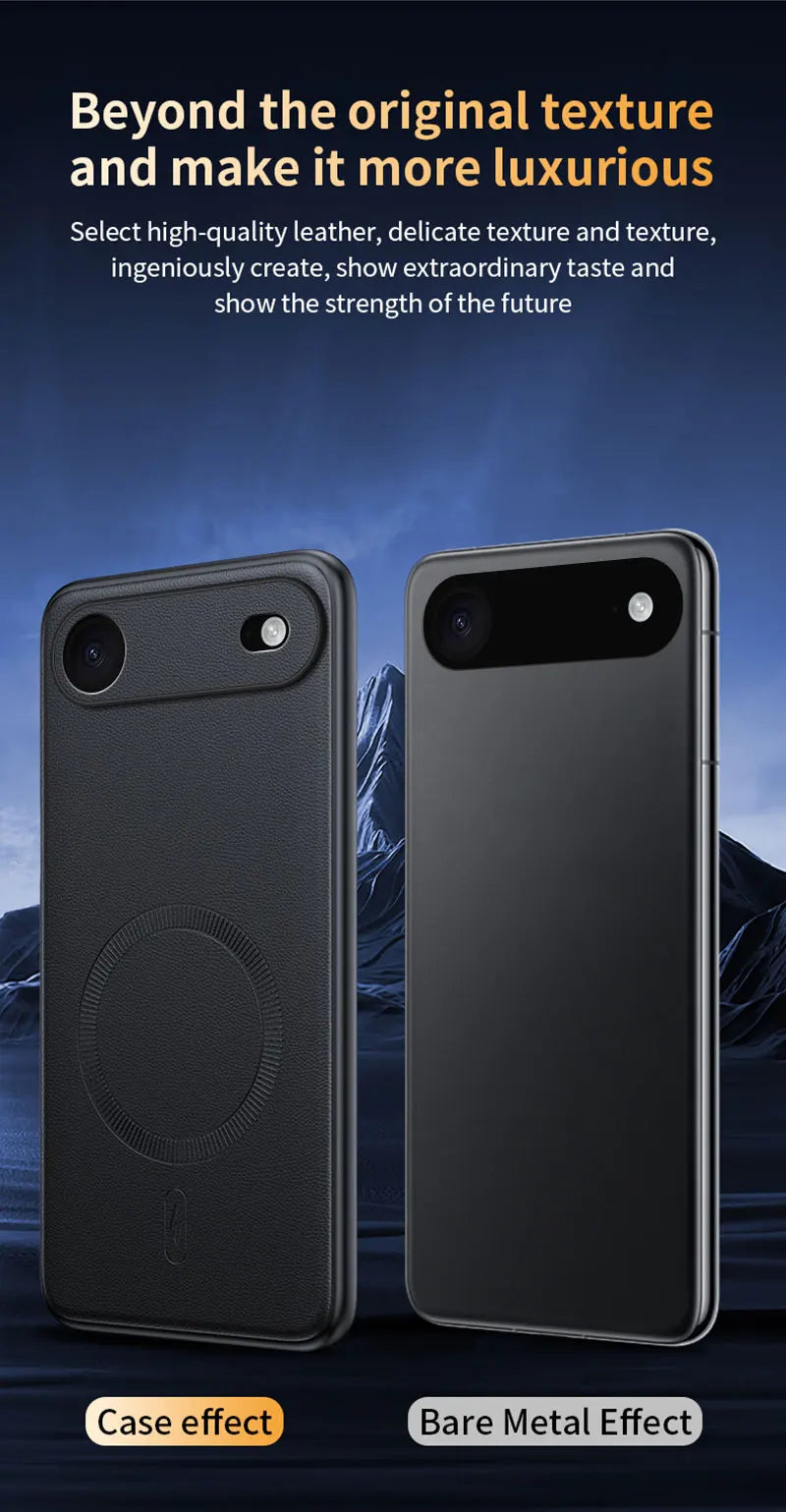 For Iphone 17 Air Case Magnetic Leather Shield Cover For Iphone 17 Air Anti-Fingerprint Non-Slip PC+TPU