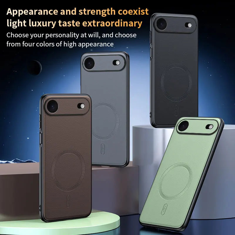 For Iphone 17 Air Case Magnetic Leather Shield Cover For Iphone 17 Air Anti-Fingerprint Non-Slip PC+TPU