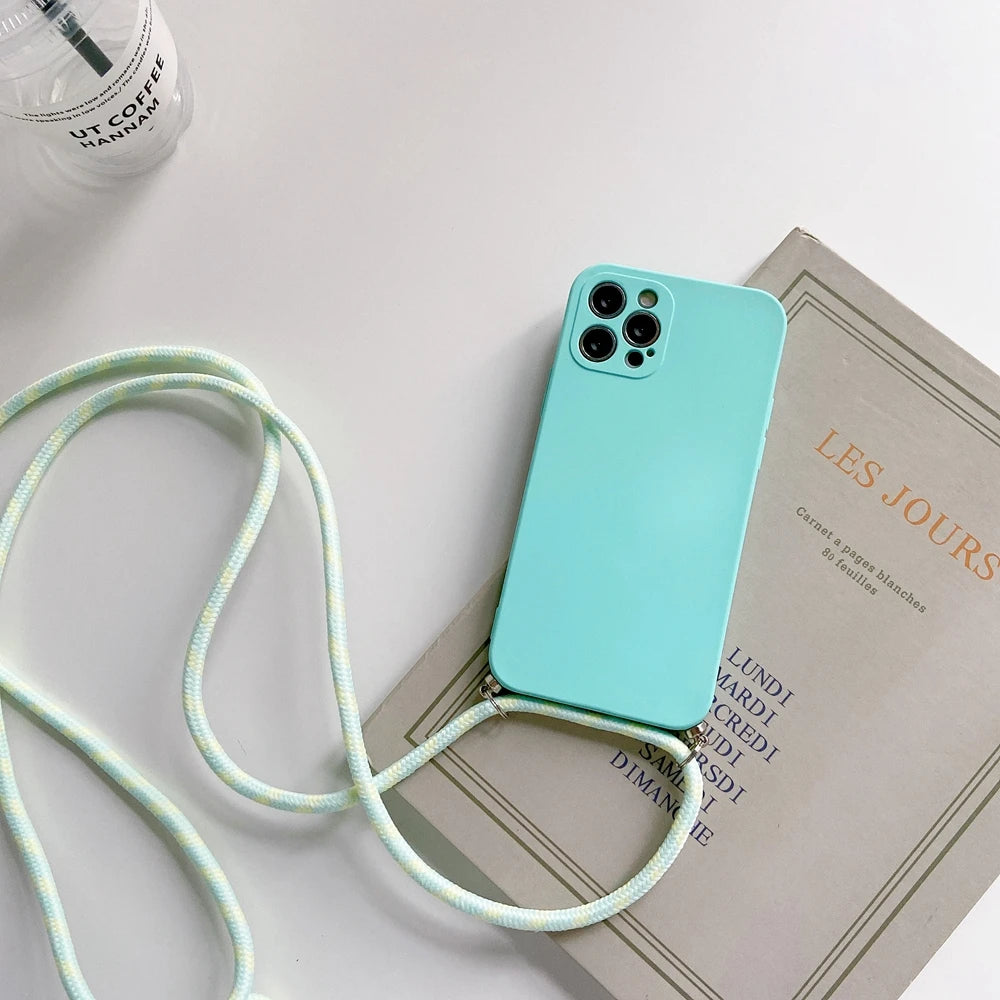 Crossbody Lanyard Strap Rope Phone Case For Samsung Galaxy A06 A05s A04e A03 A02 A01 A70 A50 A30 A20S A10 Necklace Cover