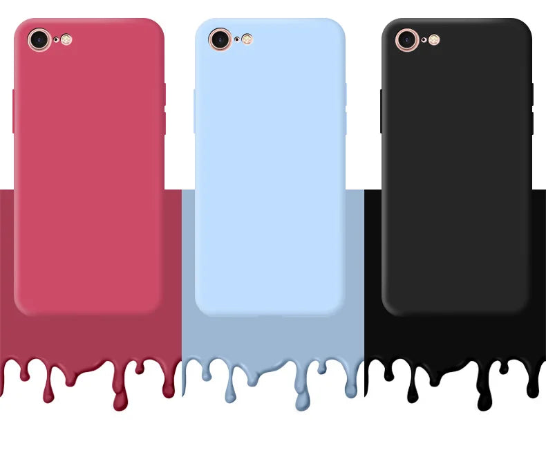 Original Case For iphone 7 8 SE 2020 2022 Shockproof TPU Liquid Silicone Protective Phone Back Cover for iphone 7 8 SE2 SE3 Case