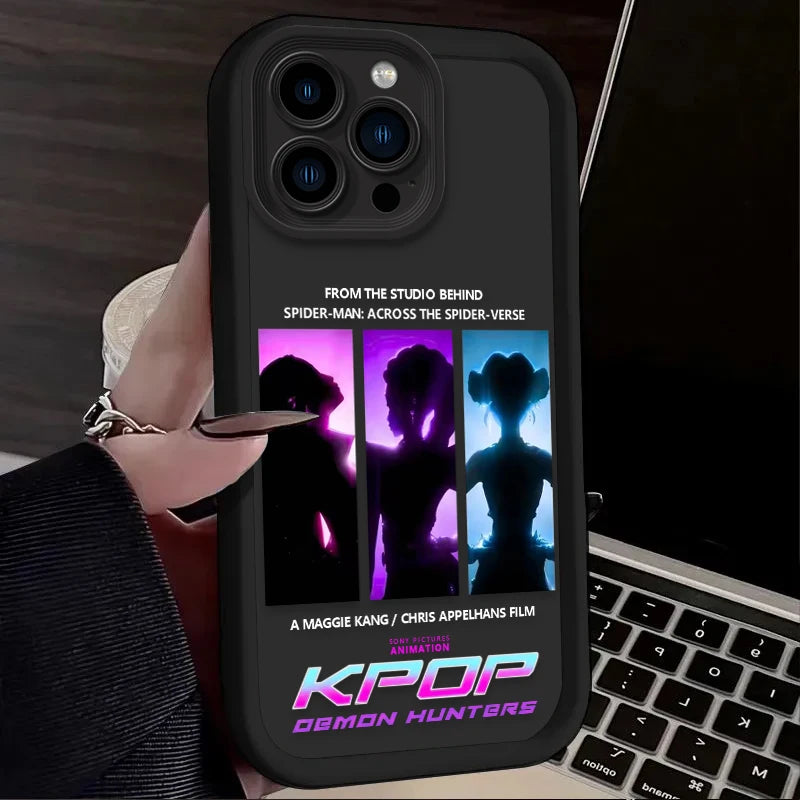 Soft Case For iPhone 16 16E 15 14 13 12 11 Pro Max X XS X S Max XR SE 2020 SE4 7 8 K-Kpop D-demon H-Hunters Shockproof Back Etui