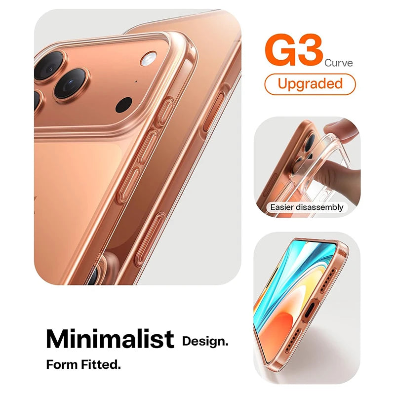 Luxury Hard PC Case for iPhone 17 Pro Max Case Ultra Thin Transparent Case for iPhone 17 Air Phone Back Cover Shell Fundas Coque