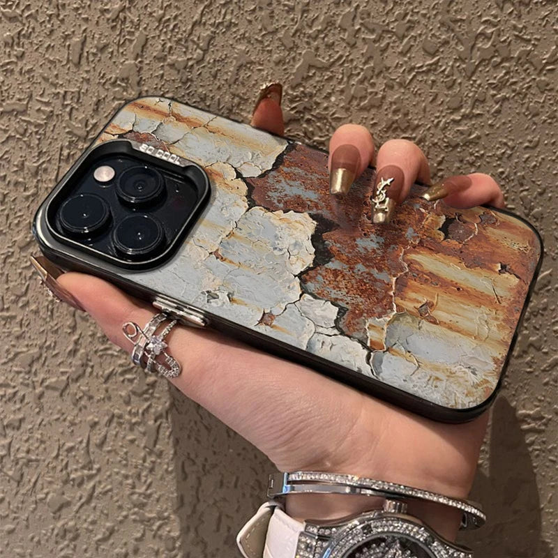 Retro Industrial Style Rusty Phone Case for IPhone 17 Air 16 15 14 13 12 11 Pro Max Anti Fall Matte Back Cover
