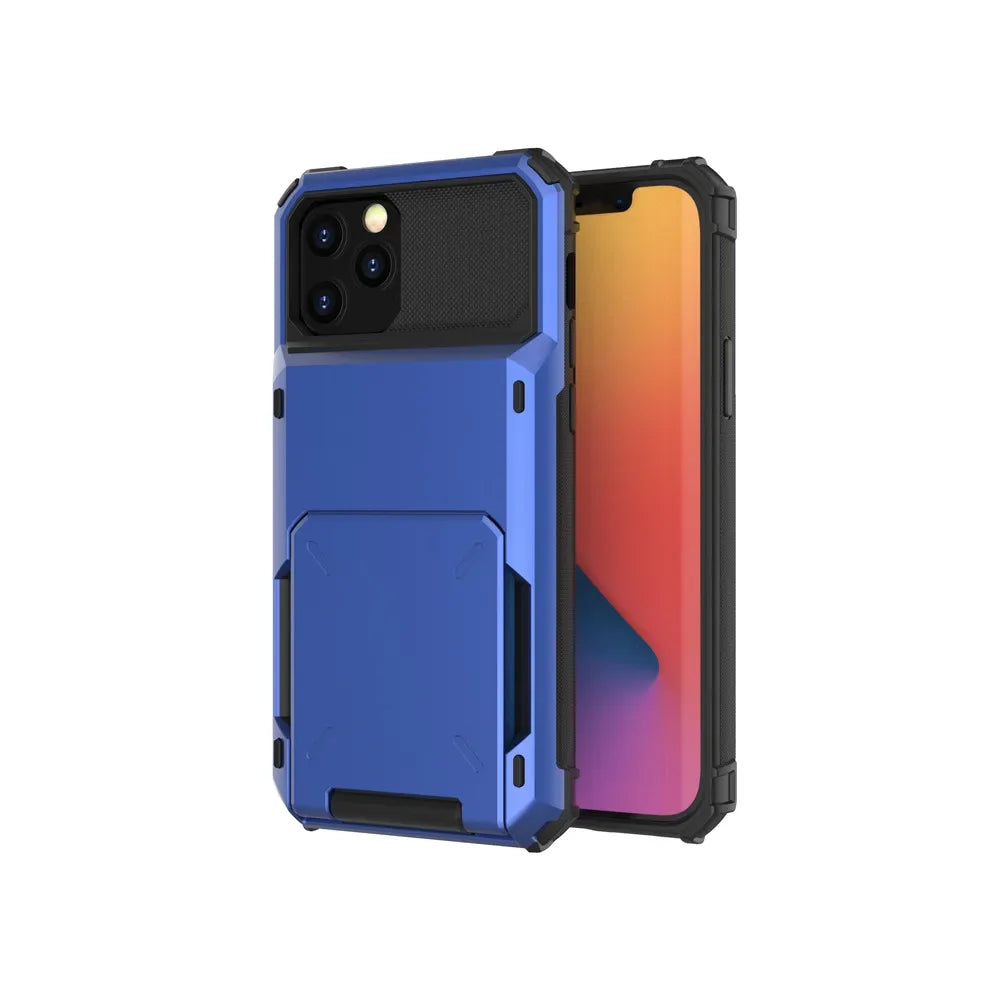 Wallet 4-Card Slot Credit Phone Case For iPhone 16 Pro Max 15 Plus 14 Pro 13 11 12 XR XS Max Cards Holder Anti Fall Cover Funda