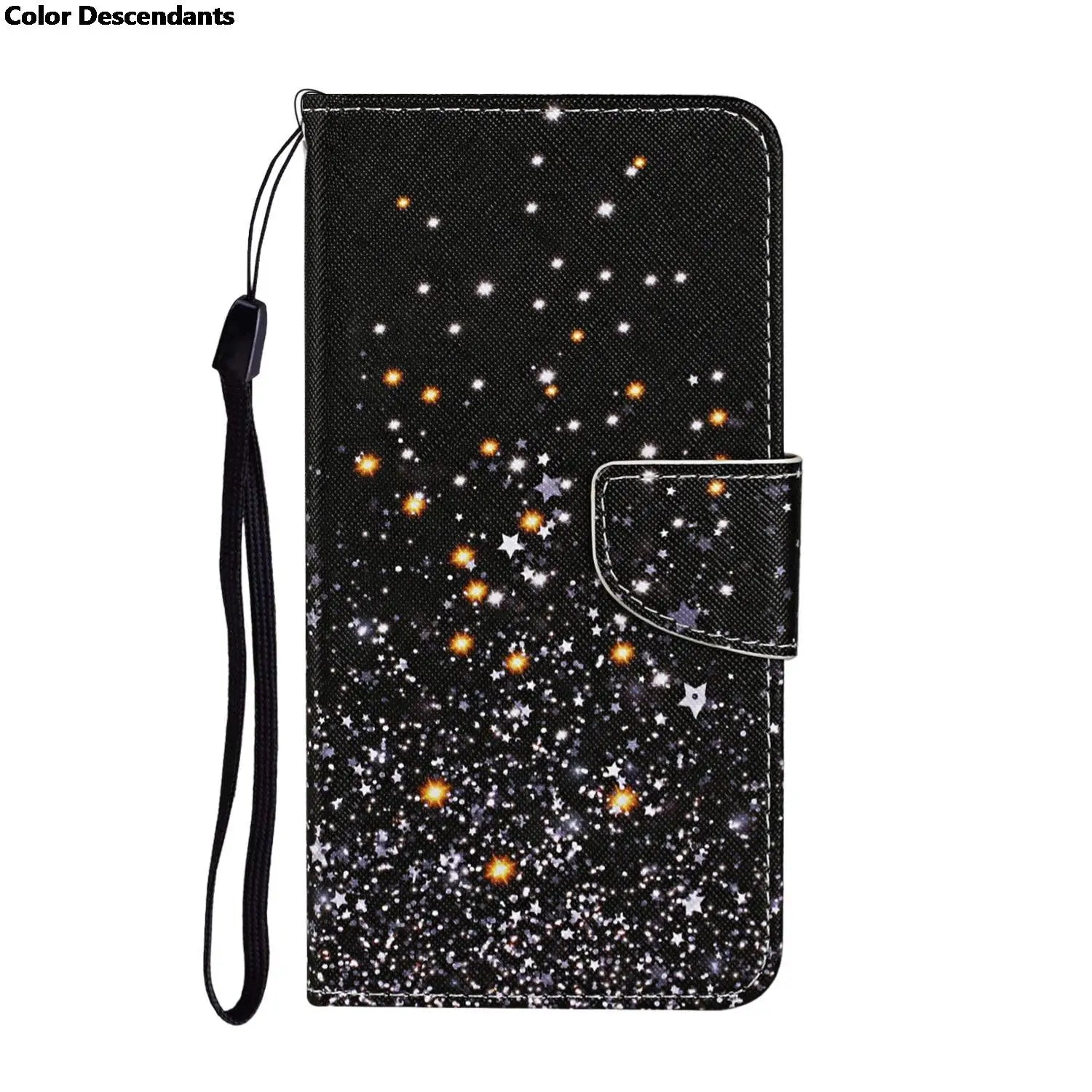 Painted Leather Case For iPhone 12 13 Pro Max mini SE 2020 15 Flip Wallet Card Slot Holder Phone Book Cover Flower Butterfly Cat