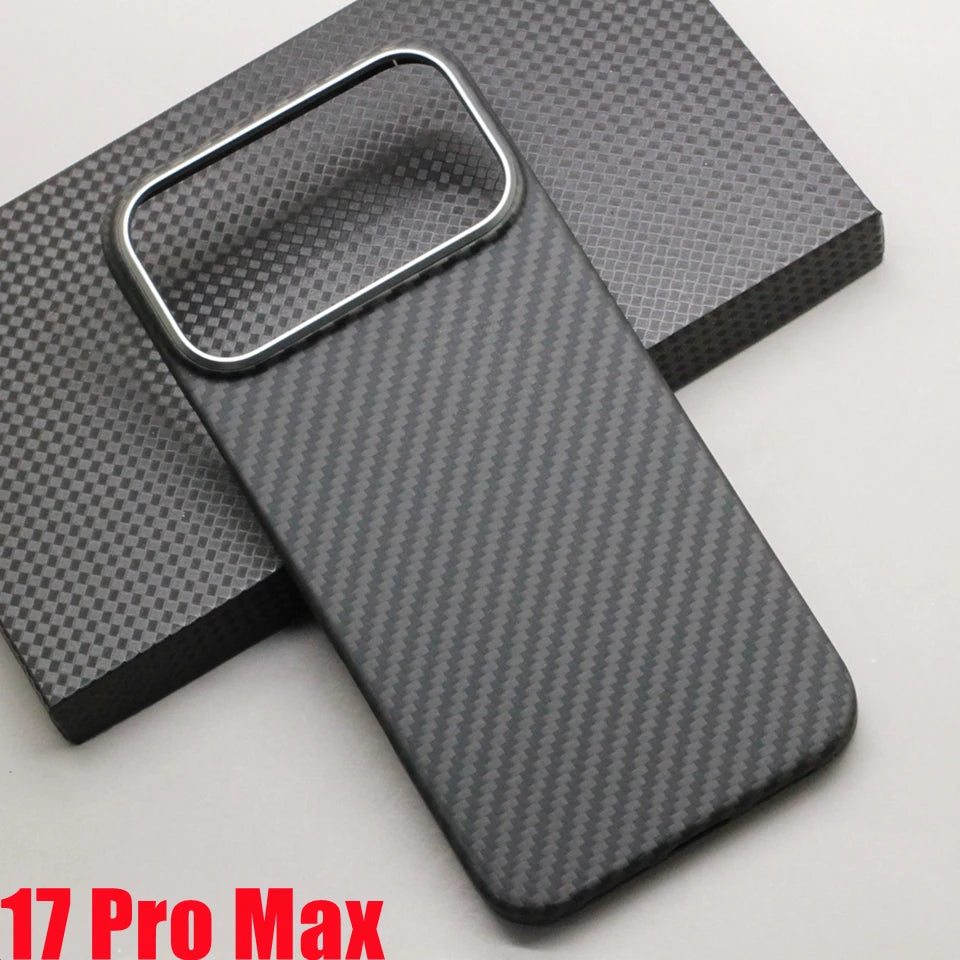 Amstar Magnetic Carbon Fiber Case for iPhone 17 Pro Max / 17 Pro Magsafe Case Aramid Fiber Magnetic Cover for iPhone 17 Air / 17