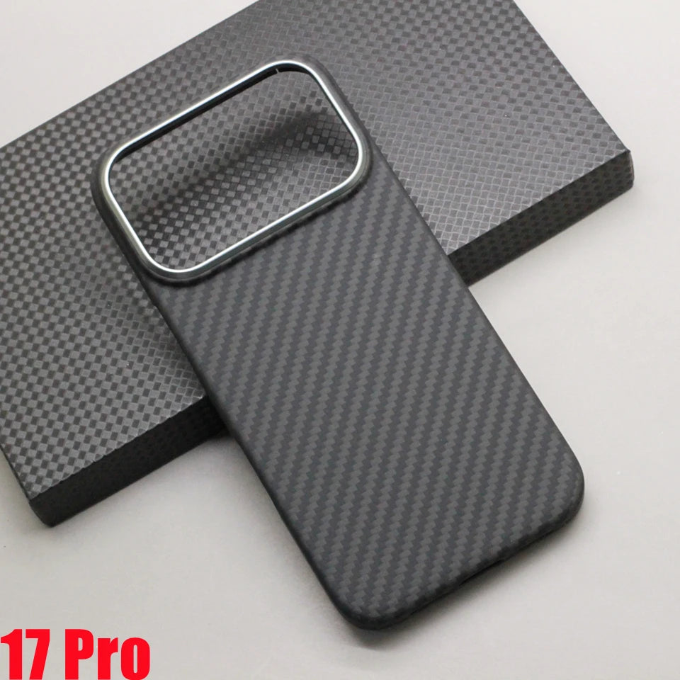 Amstar Magnetic Carbon Fiber Case for iPhone 17 Pro Max / 17 Pro Magsafe Case Aramid Fiber Magnetic Cover for iPhone 17 Air / 17