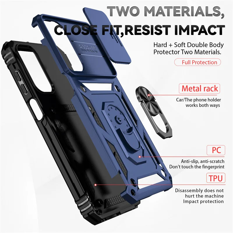 Funda For Samsung Galaxy A16 A26 A36 A56 5G Case Slide Lens Camera Protector Armor Phone Case For Galaxy A06 A 56 36 Back Cover