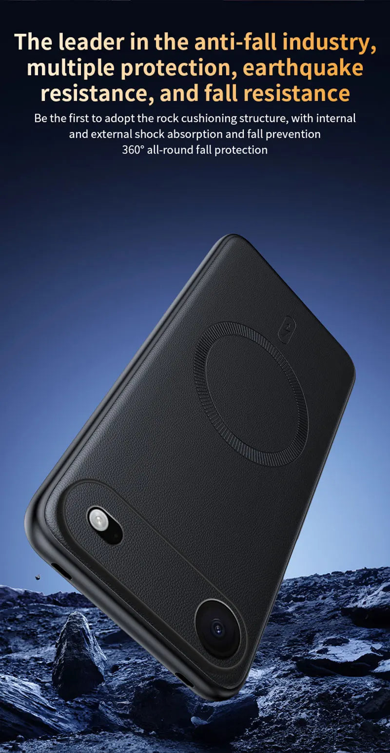 For Iphone 17 Air Case Magnetic Leather Shield Cover For Iphone 17 Air Anti-Fingerprint Non-Slip PC+TPU
