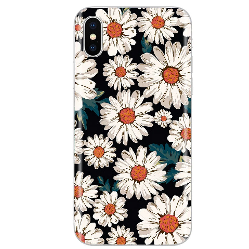 Cute Animal Flower Silicone Case for Iphone XR Case X Xs Max Simple Silicone Case for Iphone X Xs Max Xr Soft Cover Coque Shell