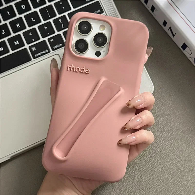 Lemontini Yellow Portable Lip Gloss Silicone Phone Case for IPhone 17 11 12 13 14 15 16 Pro Max Plus Lipstick Shockproof Cover