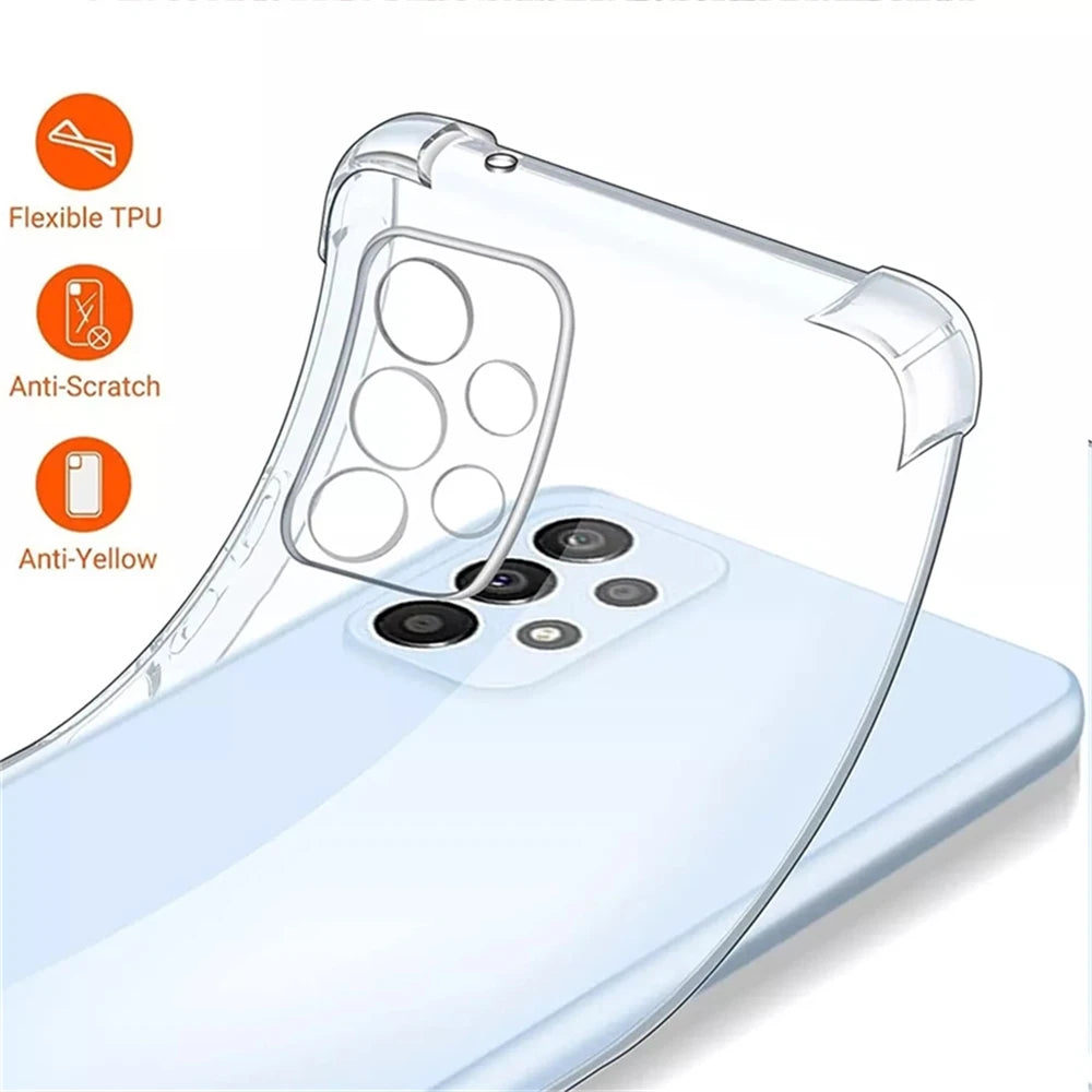 Clear Shockproof Phone Case For Samsung Galaxy S23 S22 S21 S20 FE Ultra S10 S9 S8 Plus S7 Edge Note 8 9 10 20 Plus Back Cover