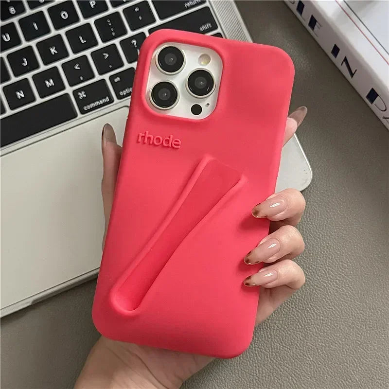 Lemontini Yellow Portable Lip Gloss Silicone Phone Case for IPhone 17 11 12 13 14 15 16 Pro Max Plus Lipstick Shockproof Cover