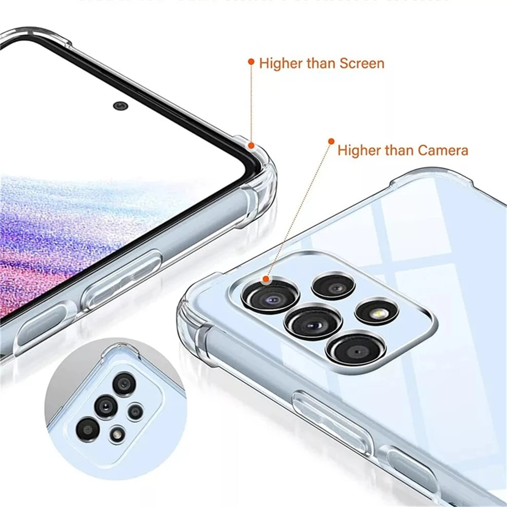 Clear Shockproof Phone Case For Samsung Galaxy S23 S22 S21 S20 FE Ultra S10 S9 S8 Plus S7 Edge Note 8 9 10 20 Plus Back Cover