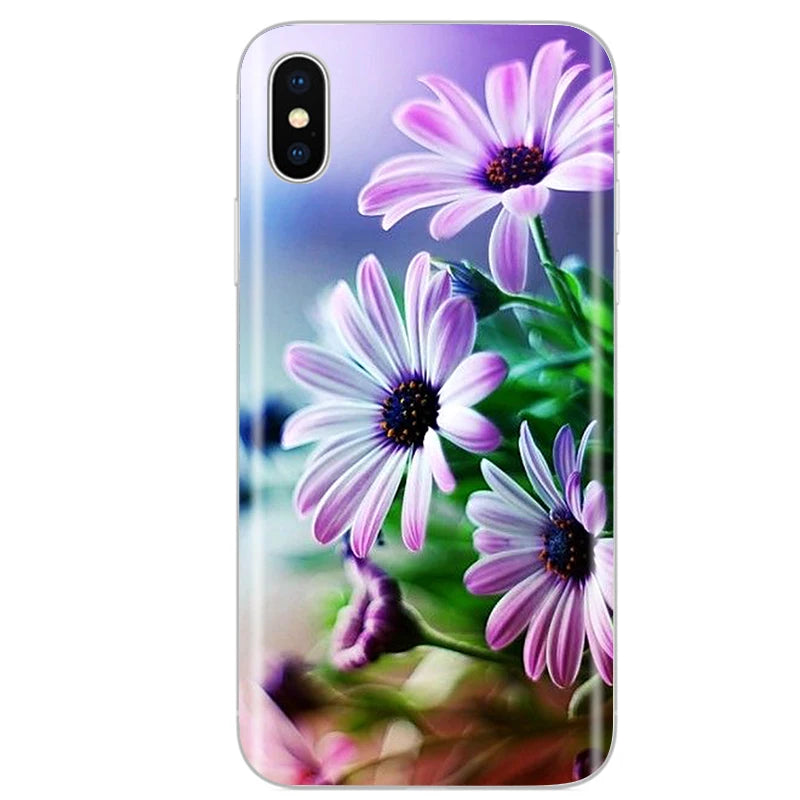 Cute Animal Flower Silicone Case for Iphone XR Case X Xs Max Simple Silicone Case for Iphone X Xs Max Xr Soft Cover Coque Shell