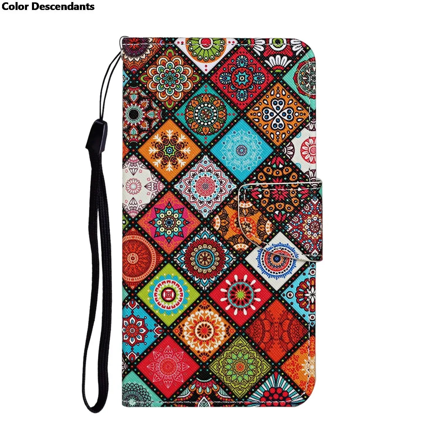 Painted Leather Case For iPhone 12 13 Pro Max mini SE 2020 15 Flip Wallet Card Slot Holder Phone Book Cover Flower Butterfly Cat