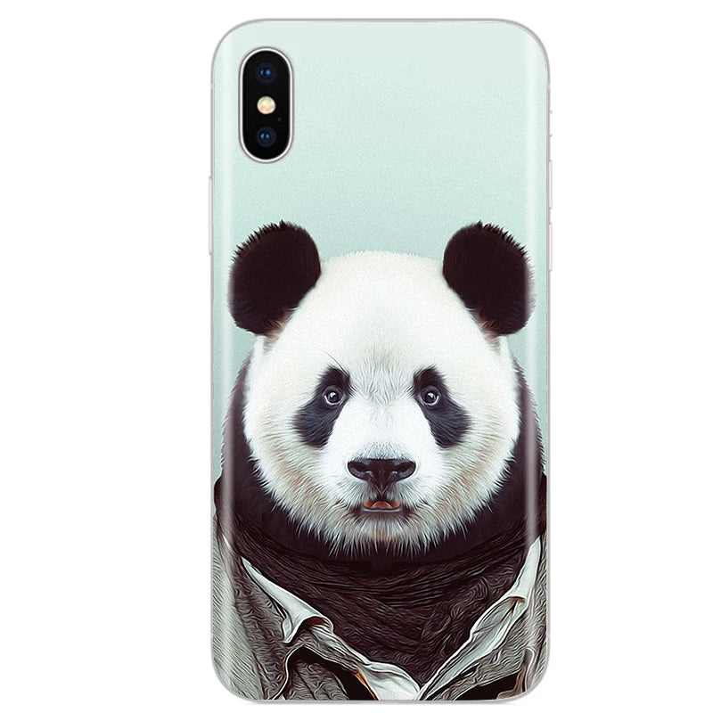 Cute Animal Flower Silicone Case for Iphone XR Case X Xs Max Simple Silicone Case for Iphone X Xs Max Xr Soft Cover Coque Shell