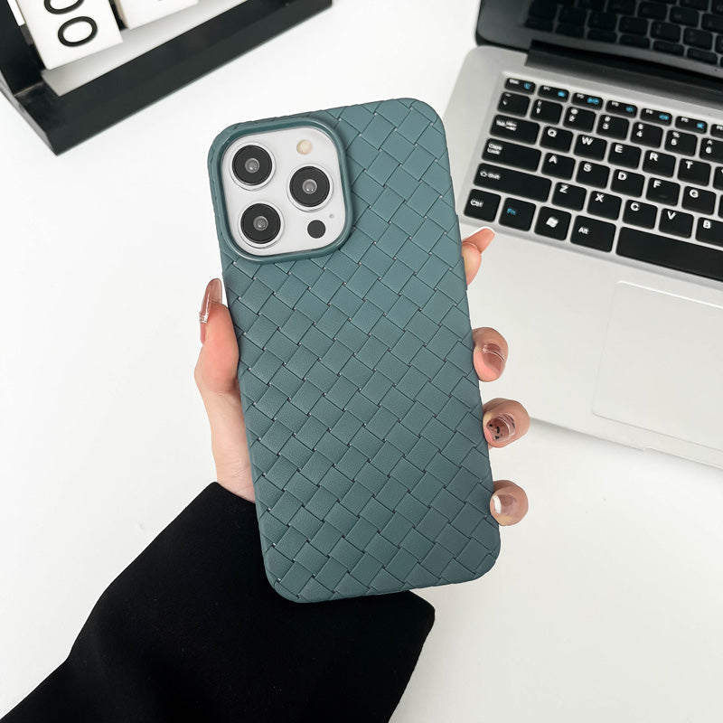 Braided Textured Phone Case for IPhone 17 16E 15 14 12 13 Pro Max Liquid Silicone Knitted Pattern Breathable Cooling Back Cover