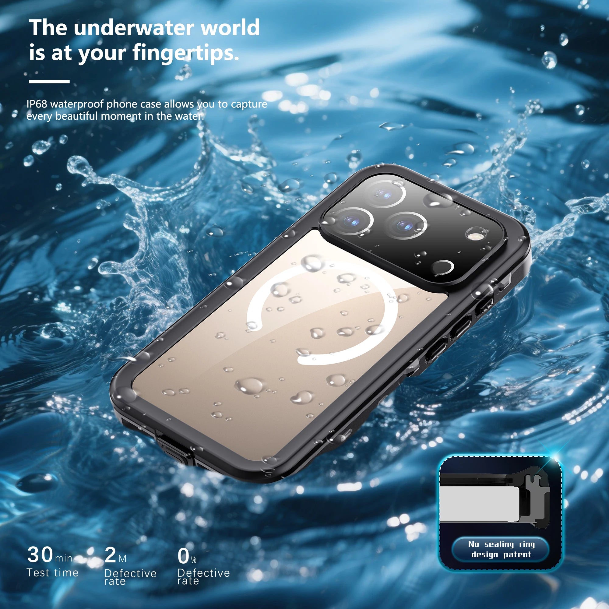 Shellbox Professional Waterproof Phone Case 360° Shockproof and Dustproof IP68 (Compatible with iPhone 17 Pro/16/15/14/13)