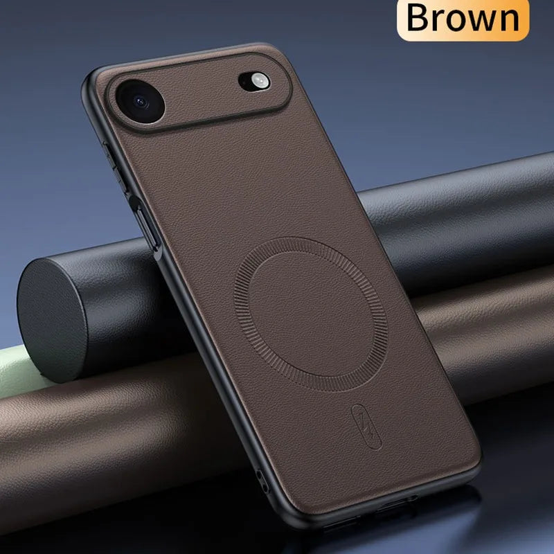 For Iphone 17 Air Case Magnetic Leather Shield Cover For Iphone 17 Air Anti-Fingerprint Non-Slip PC+TPU