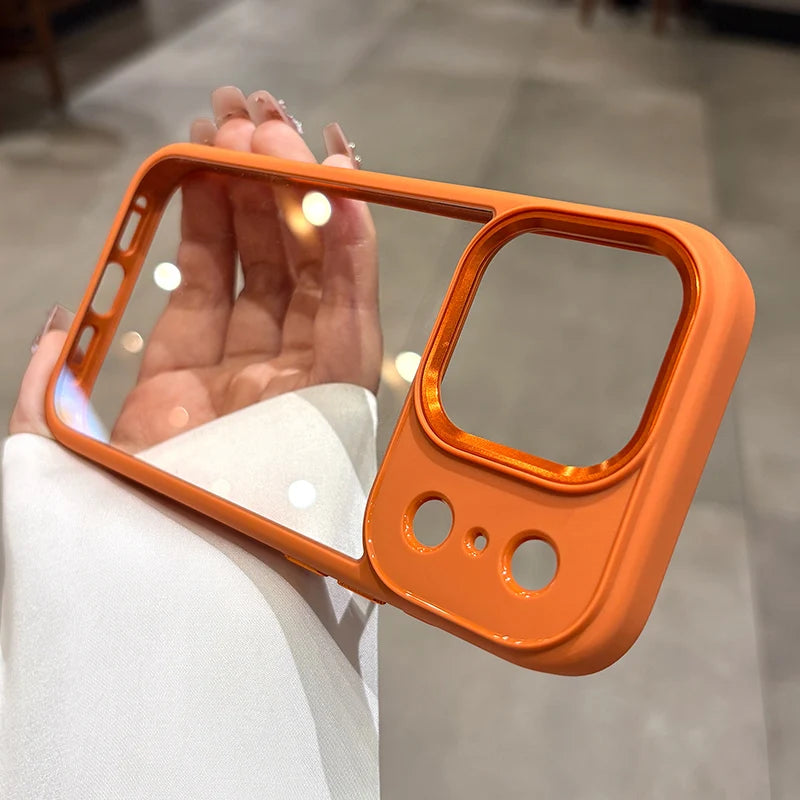 New Luxury Transparent Phone Case for iPhone 17 16 15 14 13 Pro Max Plus 17Pro Acrylic PC Hard Shockproof Cover for iPhone 17Air