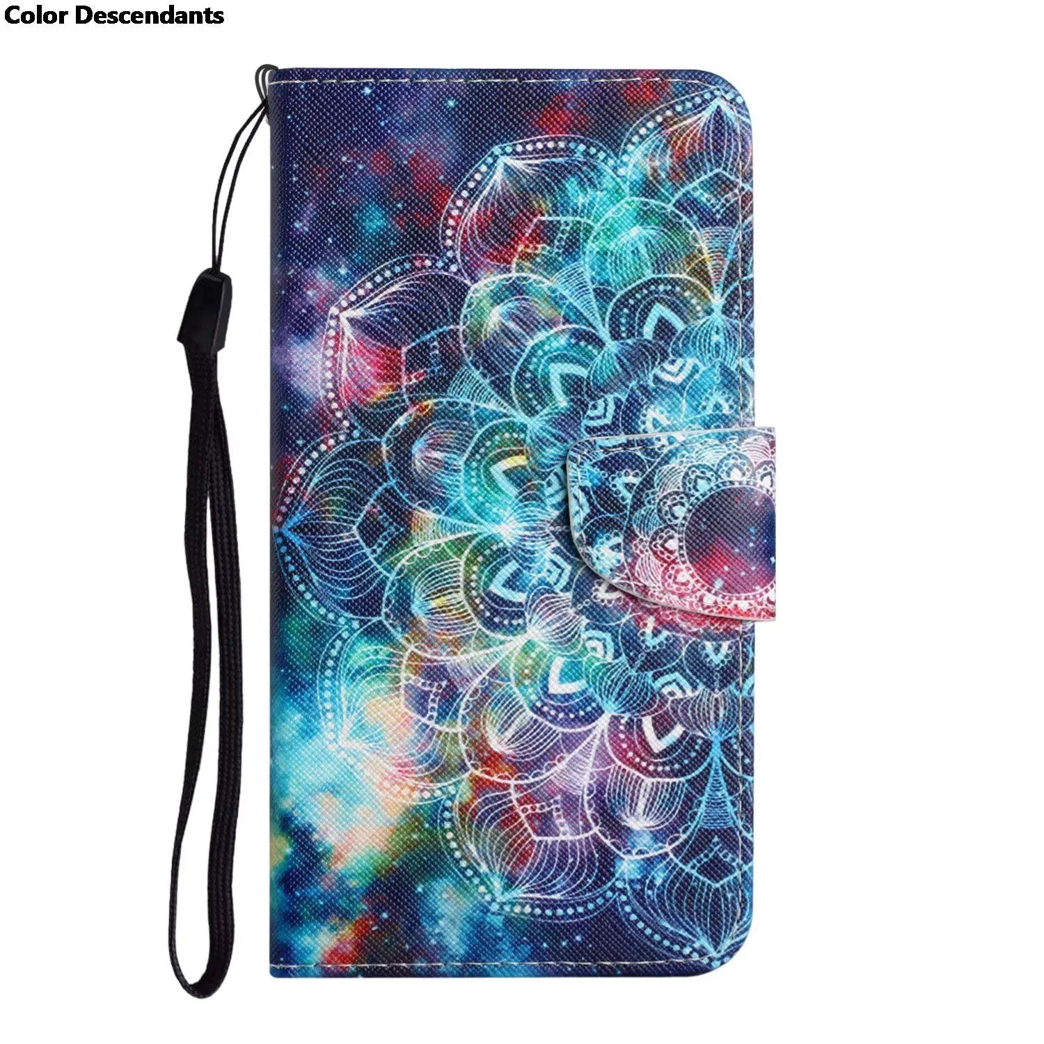 Painted Leather Case For iPhone 12 13 Pro Max mini SE 2020 15 Flip Wallet Card Slot Holder Phone Book Cover Flower Butterfly Cat