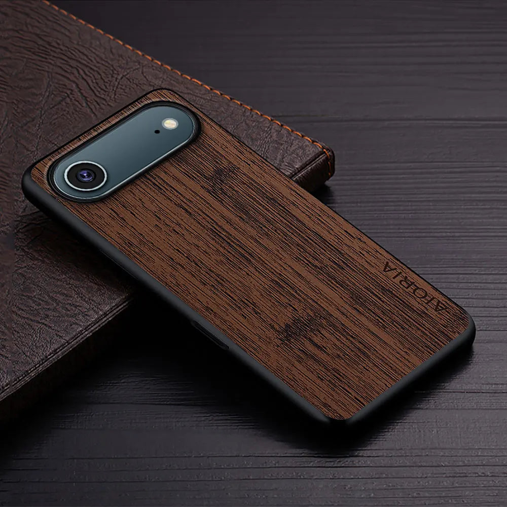 Case for iPhone 17 Pro Max Air case bamboo wood pattern Leather cover funda for iPhone 17 Pro Max coque case capa