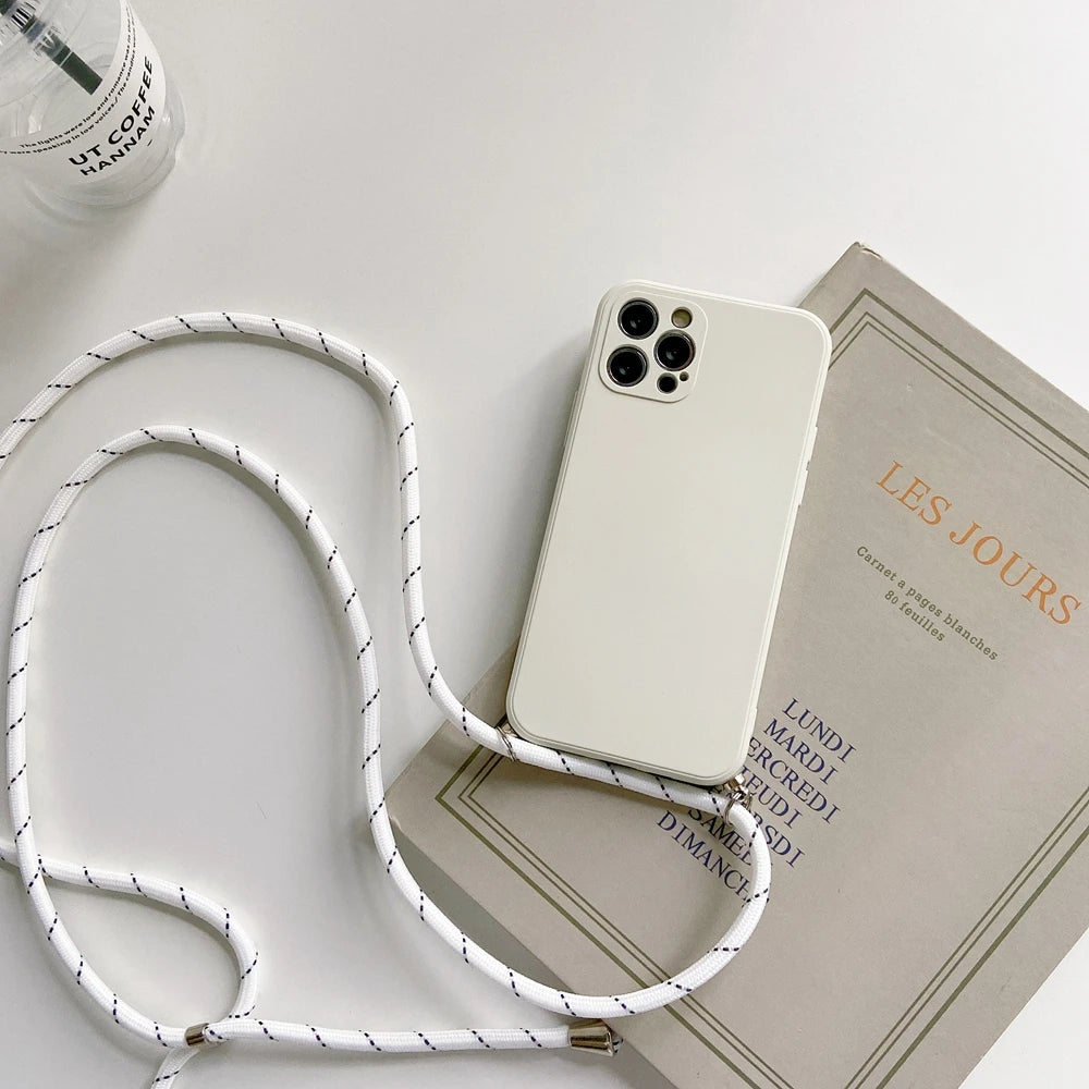 Crossbody Lanyard Strap Rope Phone Case For Samsung Galaxy A06 A05s A04e A03 A02 A01 A70 A50 A30 A20S A10 Necklace Cover