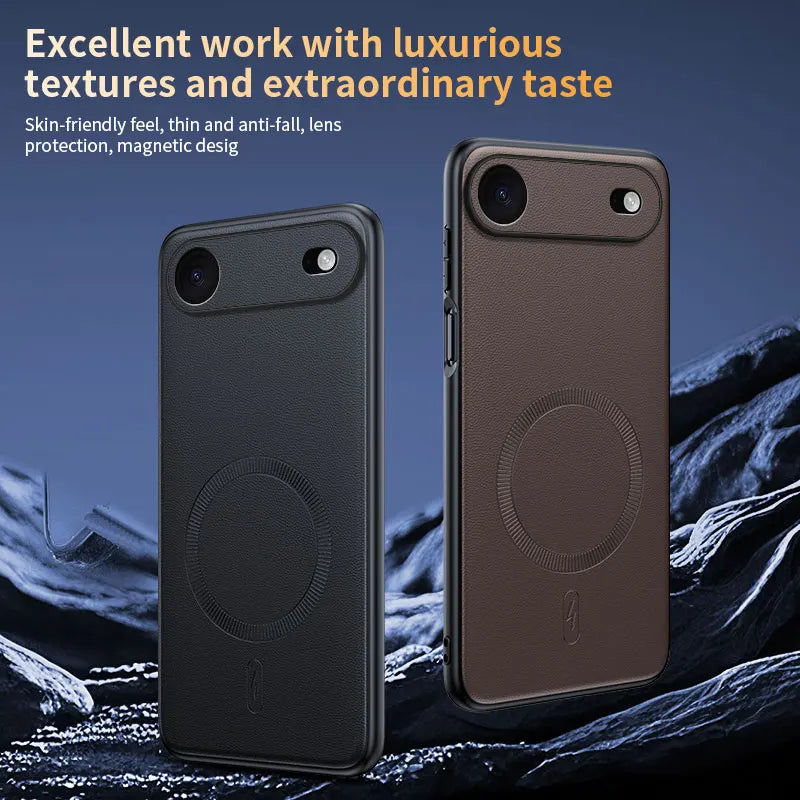 For Iphone 17 Air Case Magnetic Leather Shield Cover For Iphone 17 Air Anti-Fingerprint Non-Slip PC+TPU