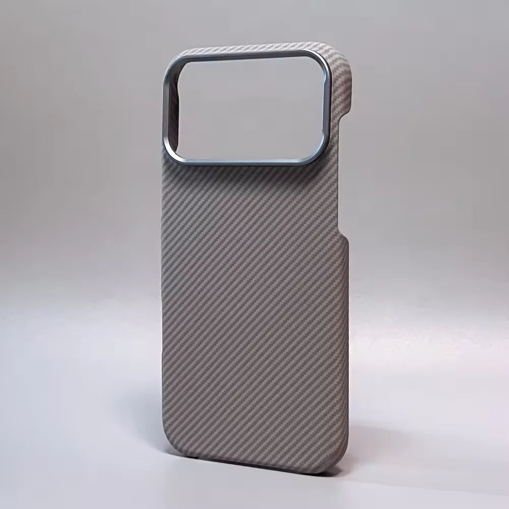 Luxury Carbon Fiber Texture Magnetic Phone Case for IPhone 17 14 15 16 Pro Max 17Po 17Air Alloy Lens Ultra Thin Hard PC Cover