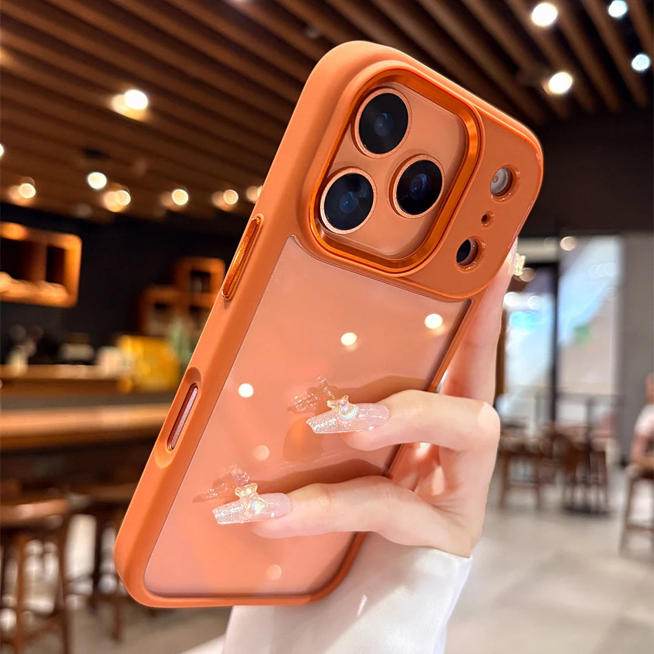 New Luxury Transparent Phone Case for iPhone 17 16 15 14 13 Pro Max Plus 17Pro Acrylic PC Hard Shockproof Cover for iPhone 17Air