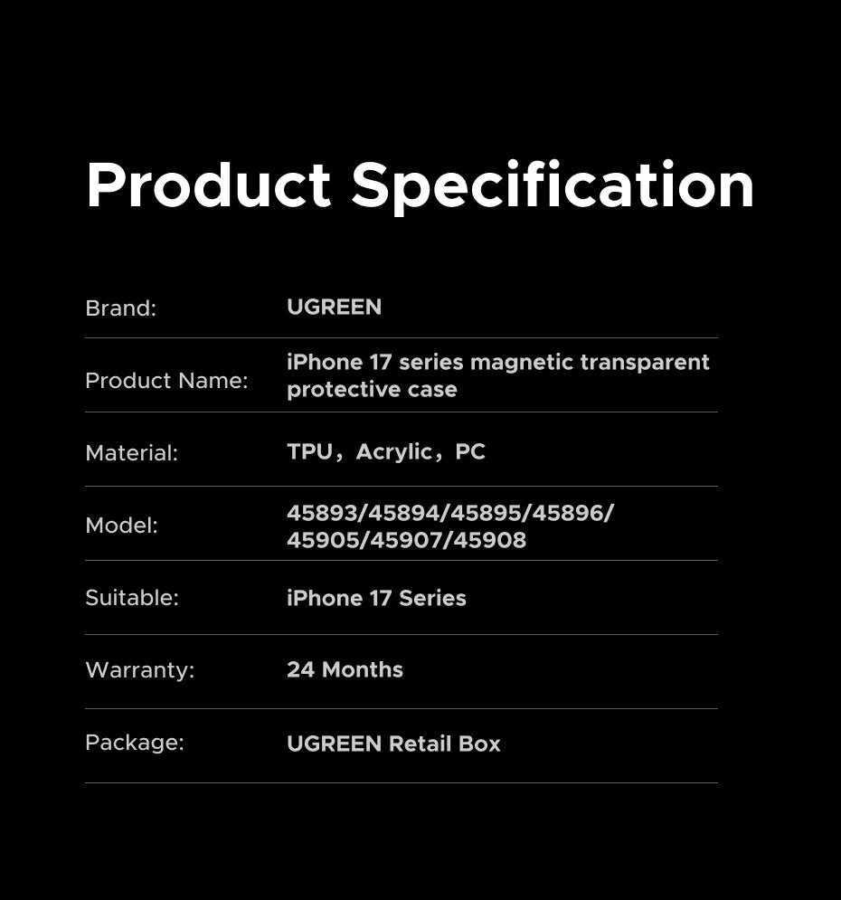 UGREEN Magnetic Case for iPhone 17 Pro Cases Shockproof Cover for iPhone 17 16 15 14 Pro Air 17pro max for Magsafe Macsafe Case