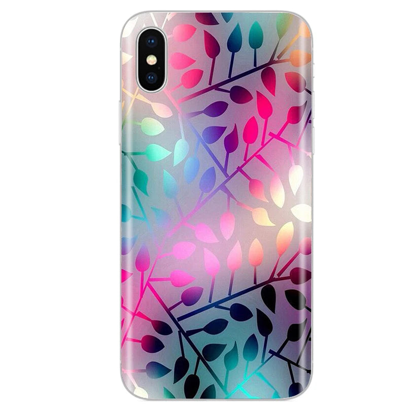 Cute Animal Flower Silicone Case for Iphone XR Case X Xs Max Simple Silicone Case for Iphone X Xs Max Xr Soft Cover Coque Shell