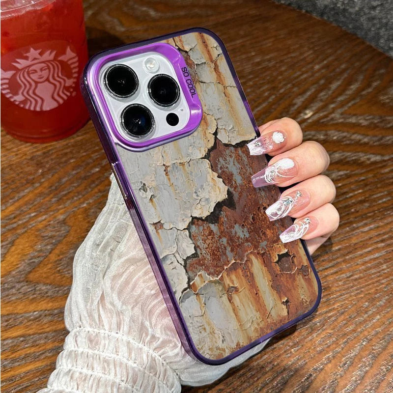 Retro Industrial Style Rusty Phone Case for IPhone 17 Air 16 15 14 13 12 11 Pro Max Anti Fall Matte Back Cover
