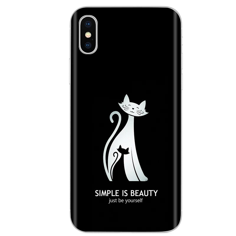 Cute Animal Flower Silicone Case for Iphone XR Case X Xs Max Simple Silicone Case for Iphone X Xs Max Xr Soft Cover Coque Shell