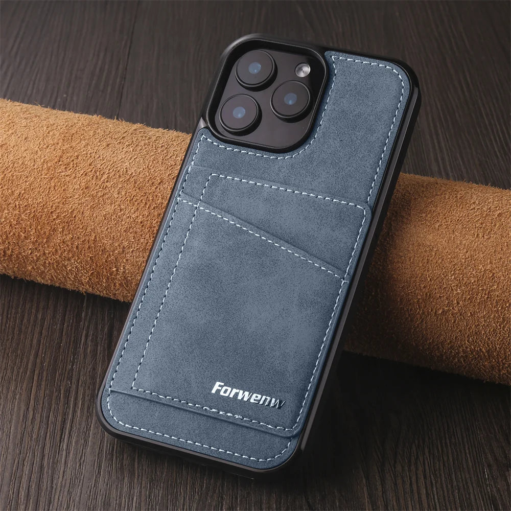 Luxury Leather Case For iPhone 16 15 14 13 12 11 Pro Max Case Cover For iPhone 16 15 14 Plus IP 16E 17 Air Phone Case Flip Cover