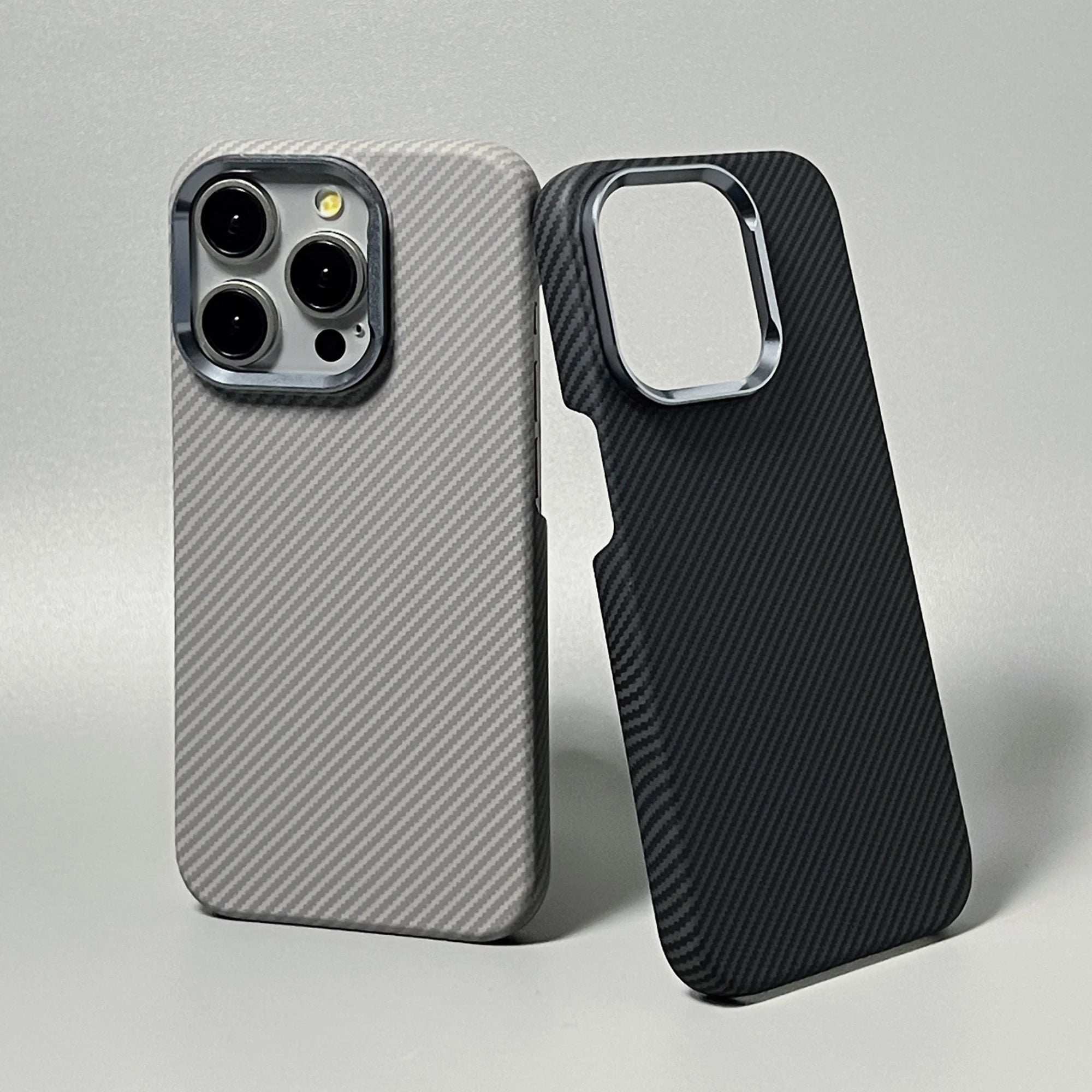 Hard Carbon Fiber Phone Case for iPhone 16 15 14 17 Pro Max 17 Pro/ Max Wireless Charging Alloy Lens Magnetic Protective Cover