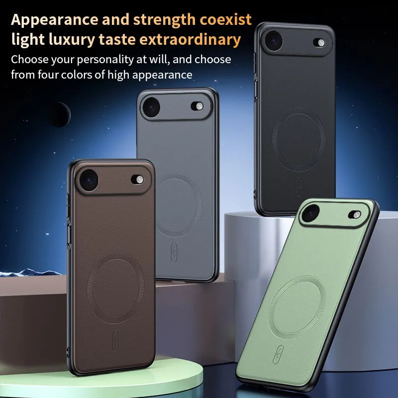 For Iphone 17 Air Case Magnetic Leather Shield Cover For Iphone 17 Air Anti-Fingerprint Non-Slip PC+TPU